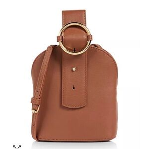 Parisa Wang, brown leather wristlet